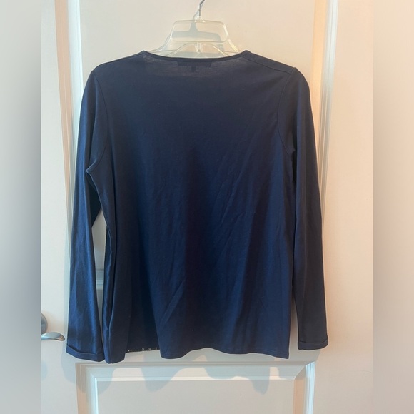 GERARD DAREL Women's Navy and Gold Patterned Top - Picture 7 of 10
